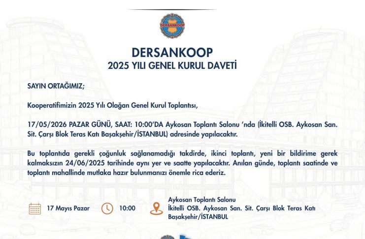 2025 YILI OLAĞAN GENEL KURULUNA DAVET